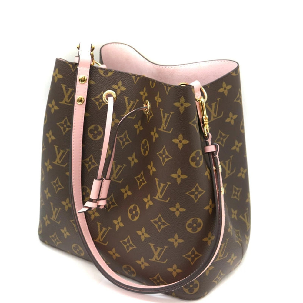 LOUIS VUITTON Neo Noe Shoulder Bag Monogram Canvas Brown Pink LV